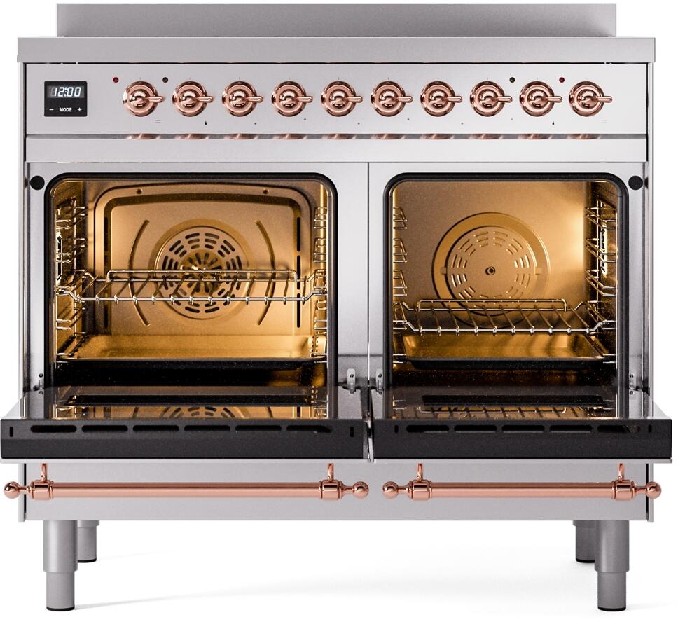 Nostalgie II 40 Inch Electric Freestanding Range in Stainless Steel with Copper Trim