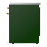 ILVE UMIB30NR3EGG Majestic III 30 inch Induction Range with 4 Elements, 4 cu. ft. Oven Capacity (Triple Glass Door, Emerald Green, Brass)