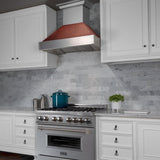 ZLINE Ducted DuraSnow Stainless Steel Range Hood with Hand-Hammered Copper Shell (8654HH)