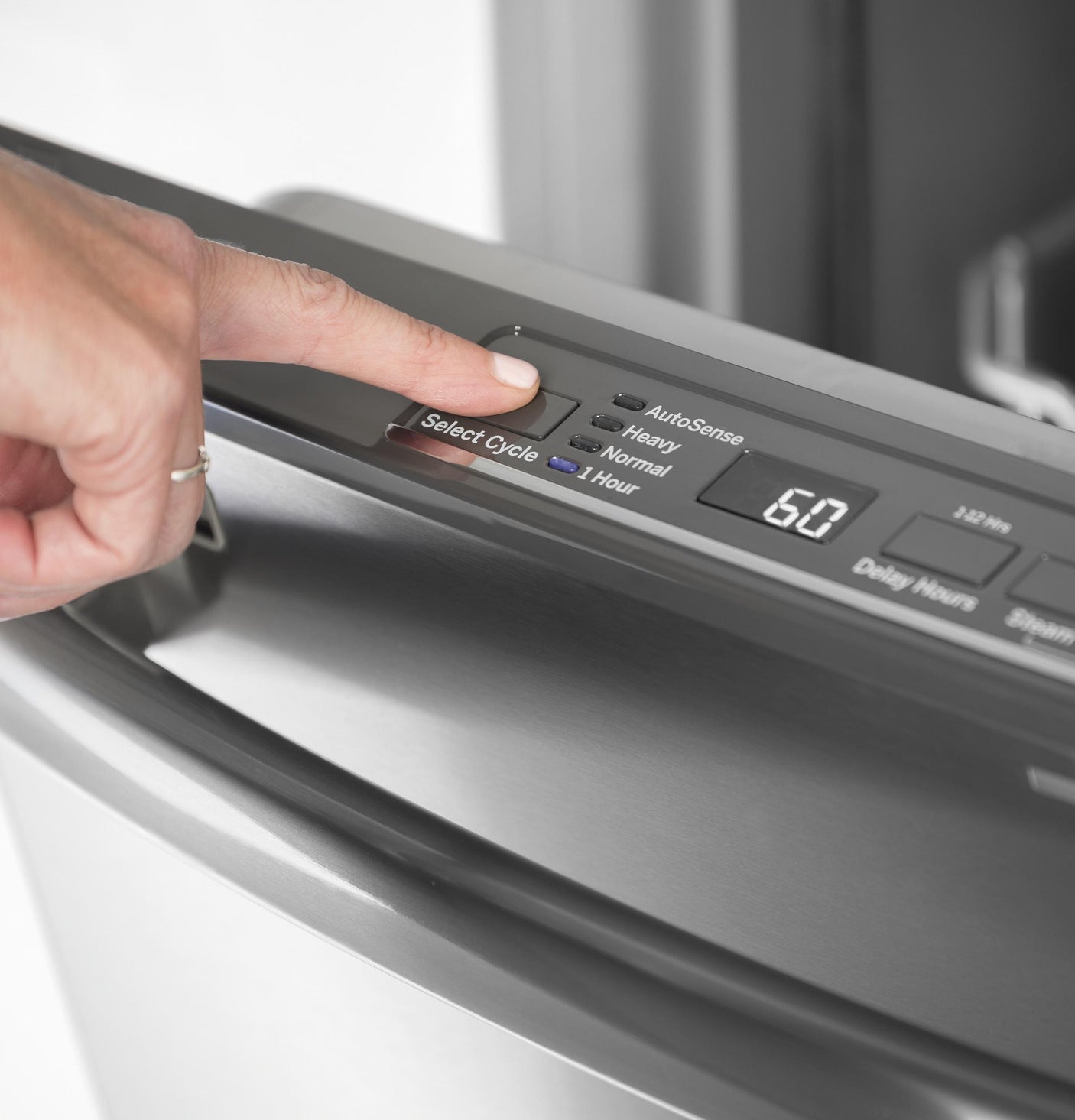 GE® ENERGY STAR® Top Control with Stainless Steel Interior Door Dishwasher with Sanitize Cycle & Dry Boost