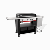 Slate® 30" Rust-Resistant Griddle with Extendable Side Table (Natural Gas) - Black