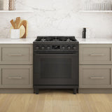800 Series Dual Fuel Freestanding Range 30" Black Stainless Steel