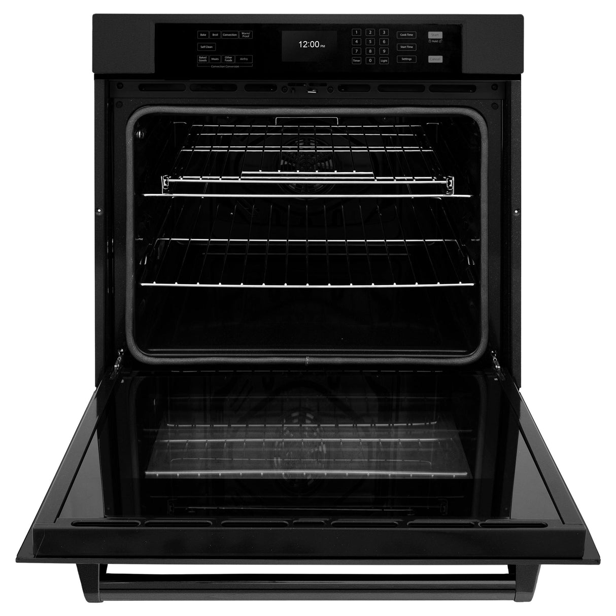 ZLINE 30 in. Professional True Convection Single Wall Oven with Air Fry and Self Clean in Black Stainless Steel (WASB-30)