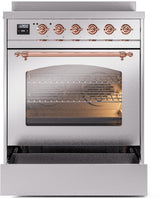 Nostalgie II 30 Inch Electric Freestanding Range in Stainless Steel with Copper Trim