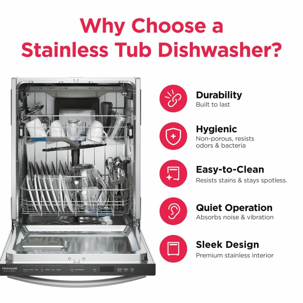 24" Stainless Steel Tub Built-In Dishwasher with CleanBoost™