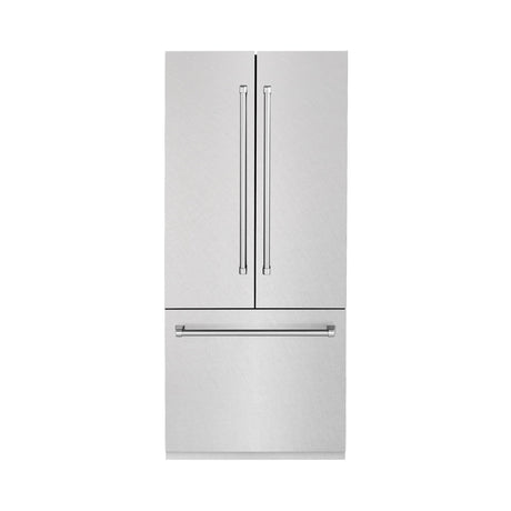 ZLINE 36" 19.6 cu. ft. Built-In 3-Door French Door Refrigerator with Internal Water and Ice Dispenser in Fingerprint Resistant Stainless Steel (RBIV-SN-36)