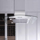 42" CCC 600/395 CFM Island Hood Stainless/Glass