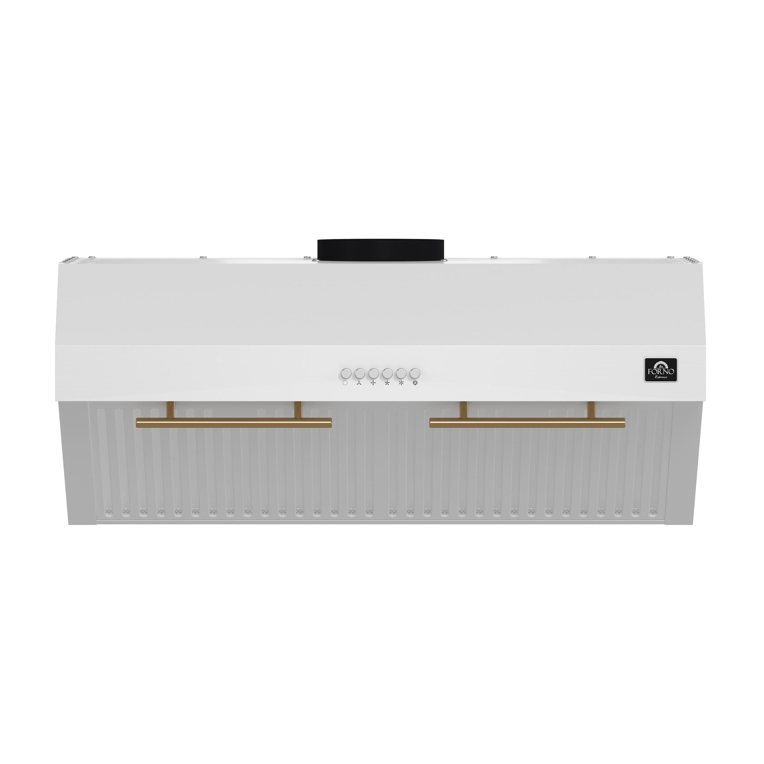 Forno Bari Espresso 30-Inch Under Cabinet Range Hood, White, 600 CFM, LED Lighting, Dishwasher-Safe Baffle Filters, 3-Speed Fan Control