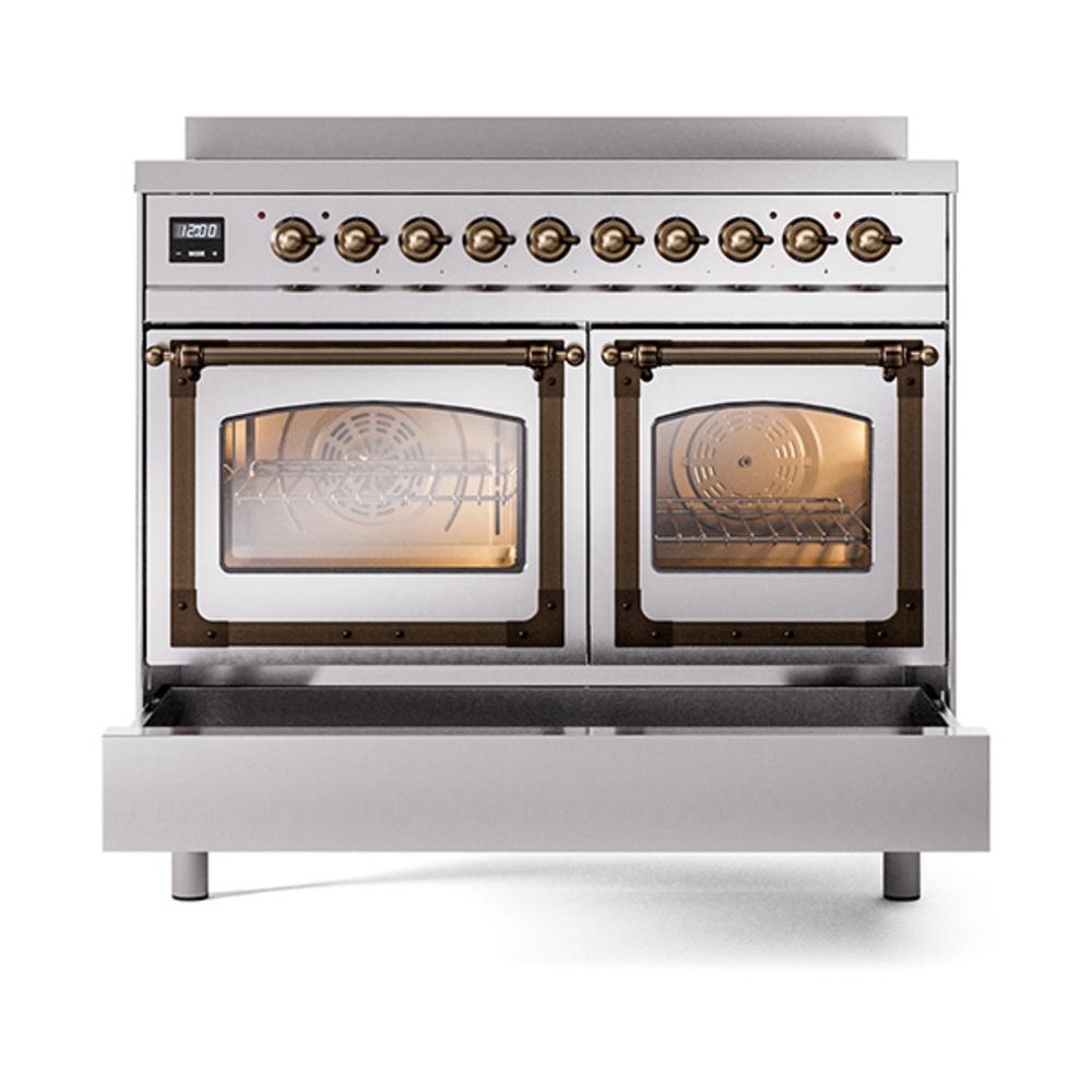 ILVE UNDI406NMPSSB Nostalgie II Noblesse 40 inch Induction Range (Triple Glass Door, Stainless Steel, Burnished)