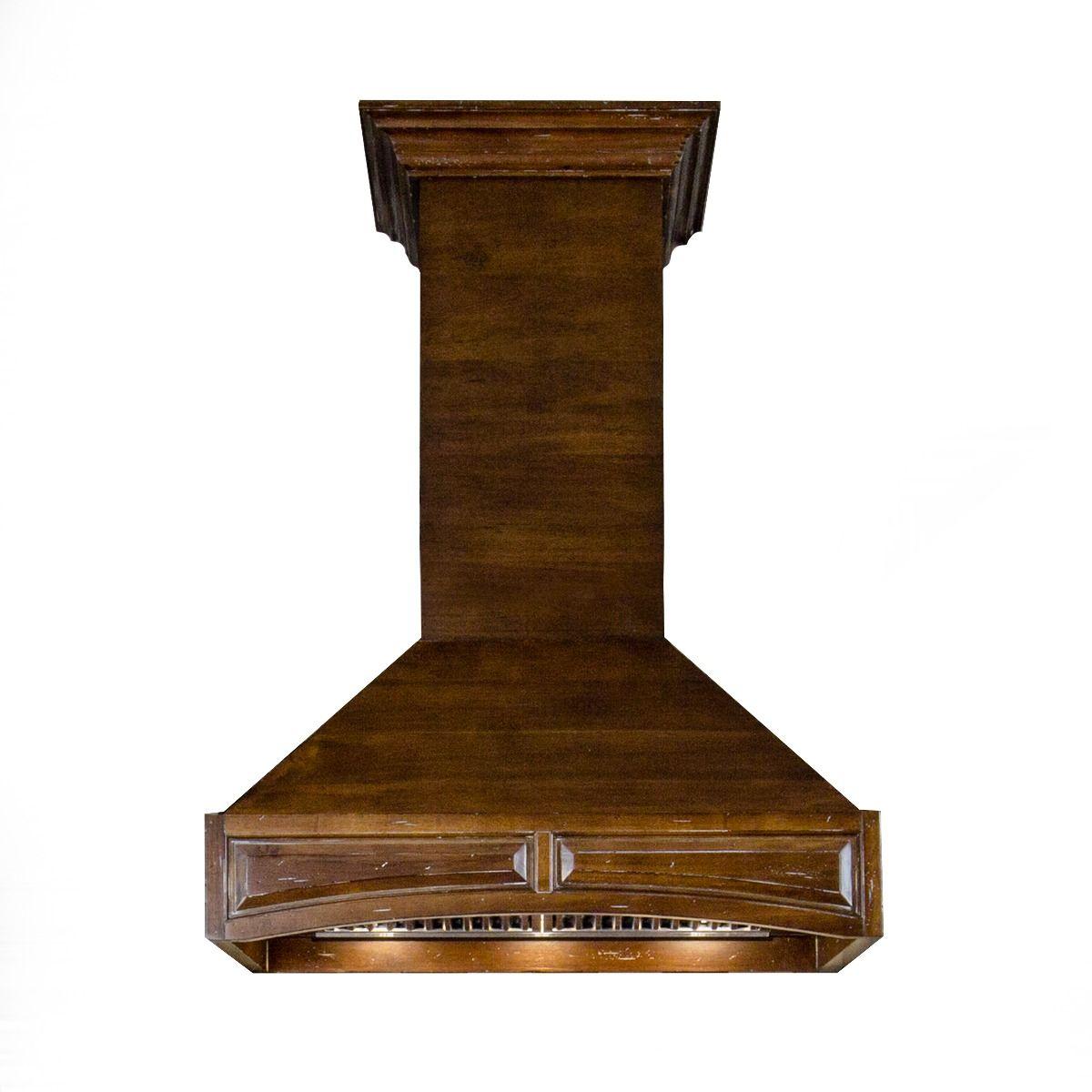 ZLINE 36 in. Wooden Wall Mount Range Hood in Walnut - Includes Remote Motor