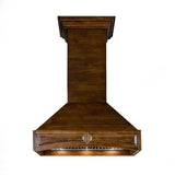ZLINE 36 in. Wooden Wall Mount Range Hood in Walnut - Includes Remote Motor