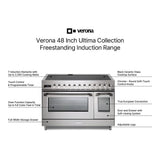 Verona Ultima 48" Induction Range with 7 Elements, Griddle and 6.5 cu. Ft. Oven Capacity in Stainless Steel