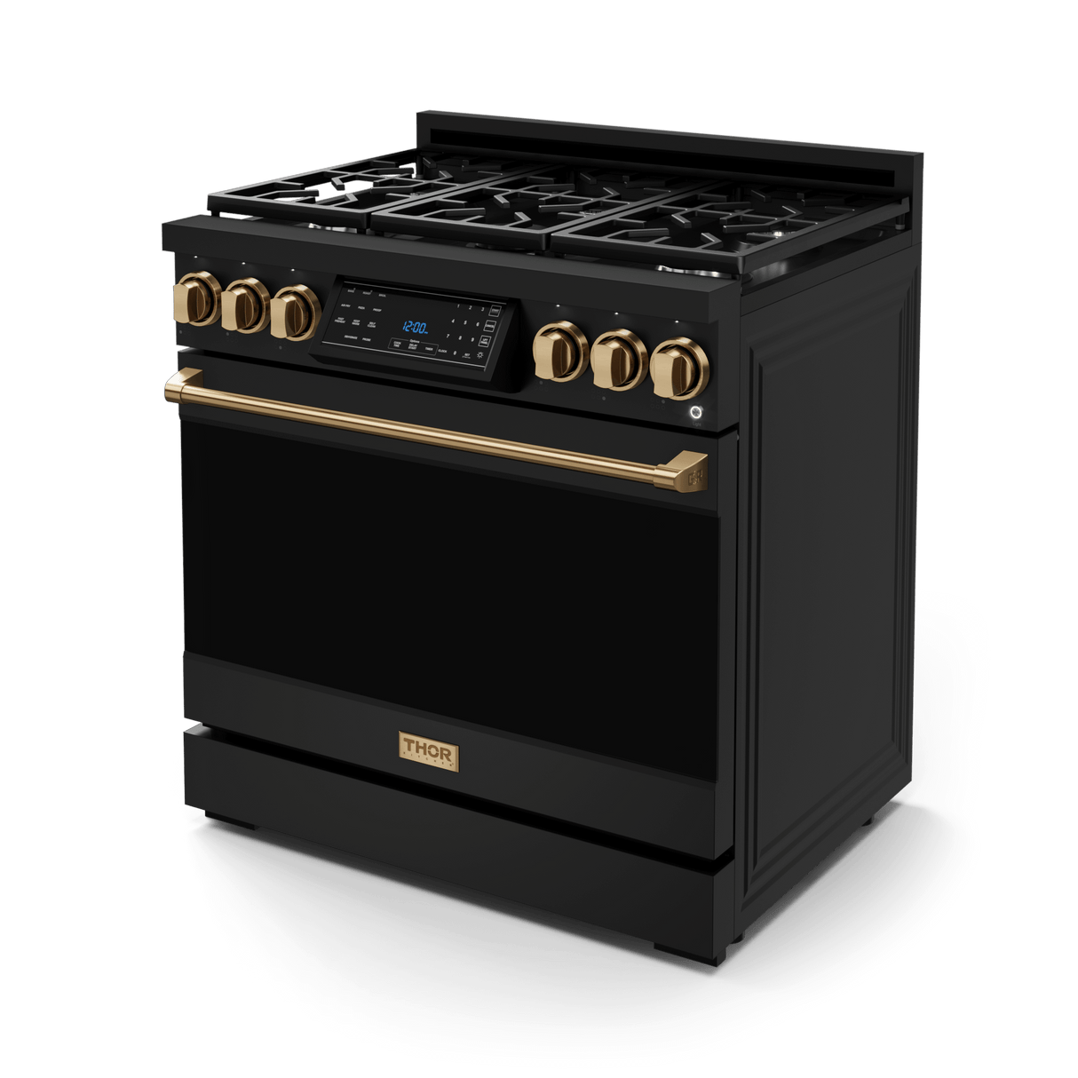 36 Inch Professional Gas Range With Tilt Panel Touch Control In Black/bronze  Gordon Ramsay Series