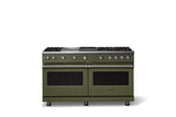 60"W. Sealed Burner Gas Range (Finish: Martini, Trim: Polished Chrome, Fuel: Natural Gas)