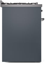 Nostalgie II 30 Inch Dual Fuel Natural Gas Freestanding Range in Blue Grey with Chrome Trim