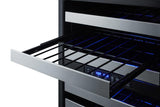 24" Wide Combination Dual-zone Wine Cellar and 2-drawer Refrigerator-freezer (panels Not Included)