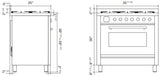 Professional Plus II 36 Inch Electric Freestanding Range in Stainless Steel with Trim