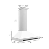 ZLINE 36 in. Autograph Edition Convertible Stainless Steel Range Hood with White Matte Shell and Champagne Bronze Accents (KB4STZ-WM36-CB) [Color: Matte Black Accents]