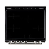Forno Leonardo Espresso 30-Inch Slide-In Black Induction Range, Convection Oven, 5 Cooking Zones, Touch Control Panel