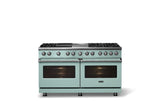 60"W.Dual Fuel Range (Finish: Splash, Trim: Polished Chrome, Fuel: Natural Gas)
