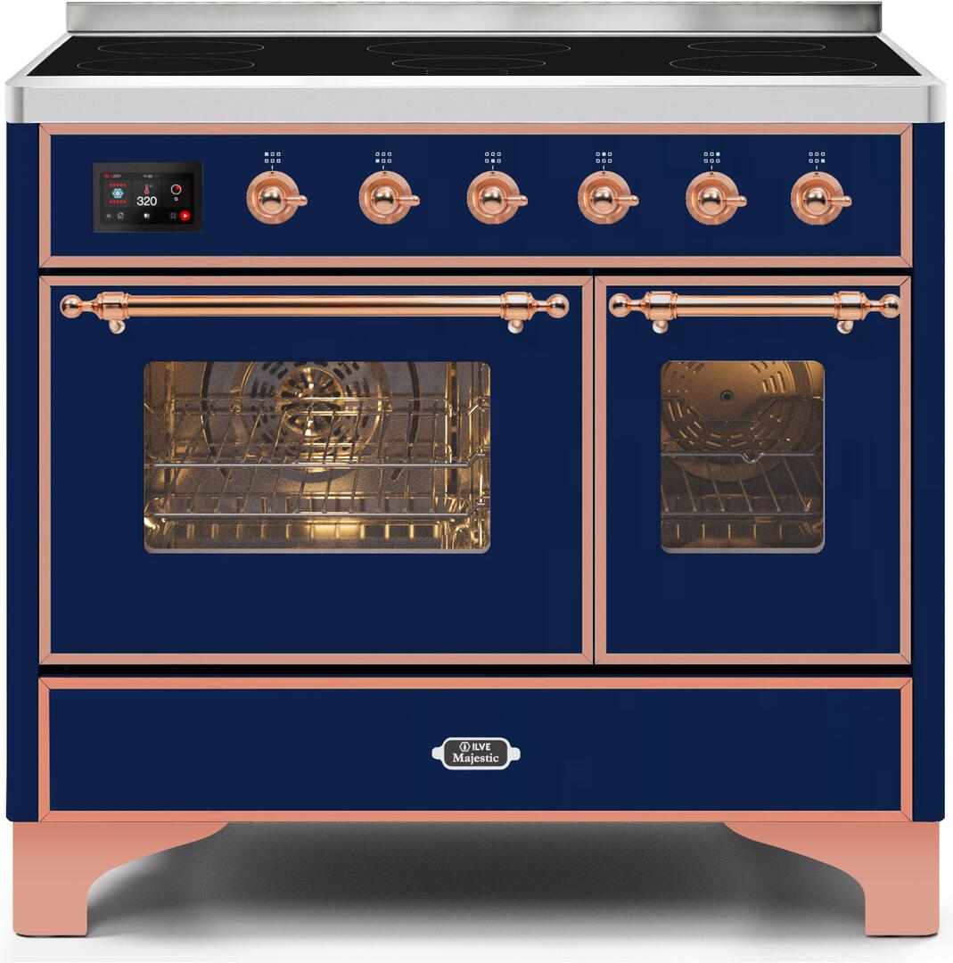 Majestic II 40 Inch Electric Freestanding Range in Blue with Copper Trim
