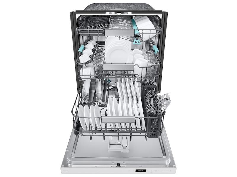 38 dBA Bespoke Smart Dishwasher with 3rd Rack Washing System in White Glass