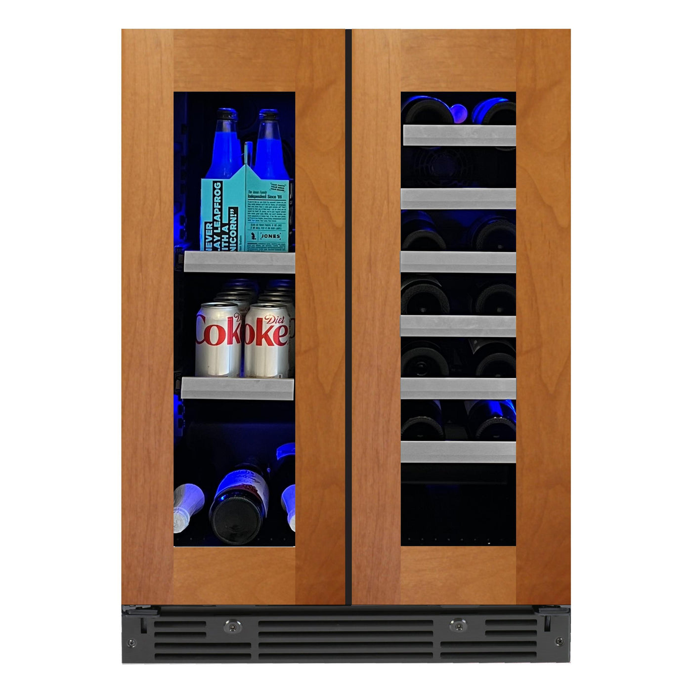 24" Beverage/Wine Double Door Panel Ready Glass