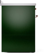 Nostalgie II 30 Inch Electric Freestanding Range in Emerald Green with Copper Trim