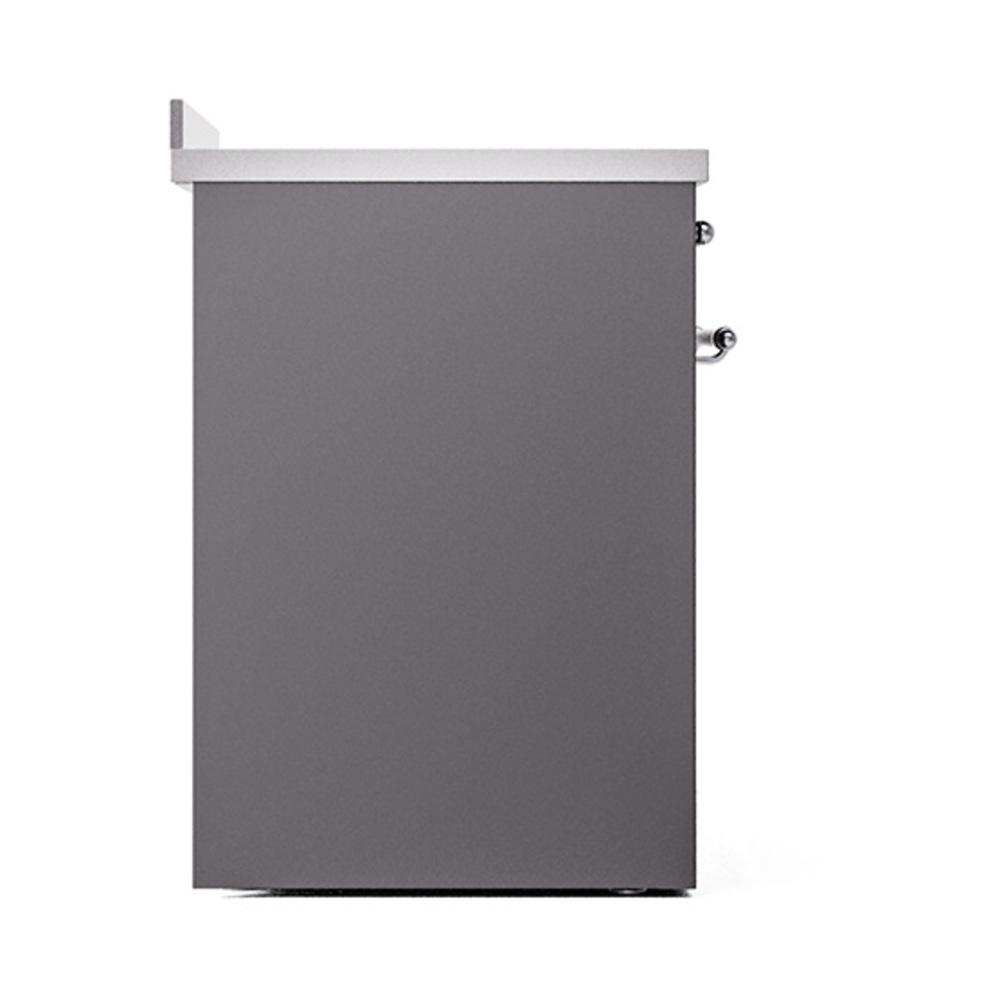 ILVE UNI304QNMPMGC Nostalgie II Noblesse 30 inch Induction Range (Solid Door, Graphite Matte, Chrome)