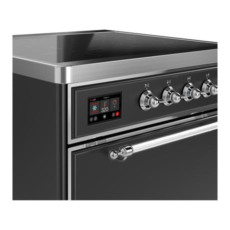 ILVE UMIB30QNR3MGC Majestic III 30 inch Induction Range with 4 Elements, 4 cu. ft. Oven Capacity (Solid Door, Graphite Matte, Chrome)