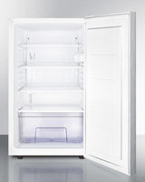 Commercially Listed 20" Wide Built-in Undercounter All-refrigerator, Auto Defrost With A Stainless Steel Door, Horizontal Handle and White Cabinet