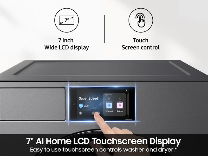 5.3 cu. ft. Bespoke AI Ultra Capacity Front Load Washer with AI Home and AI OptiWash+ in Dark Steel