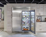 30 Inch Stainless Glass Door Right Hinge Refrigerator Column