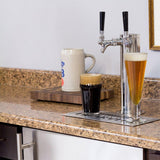 Marvel Built-In Indoor Twin Tap Beer Dispenser - Solid Stainless Steel Door - Left Hinge