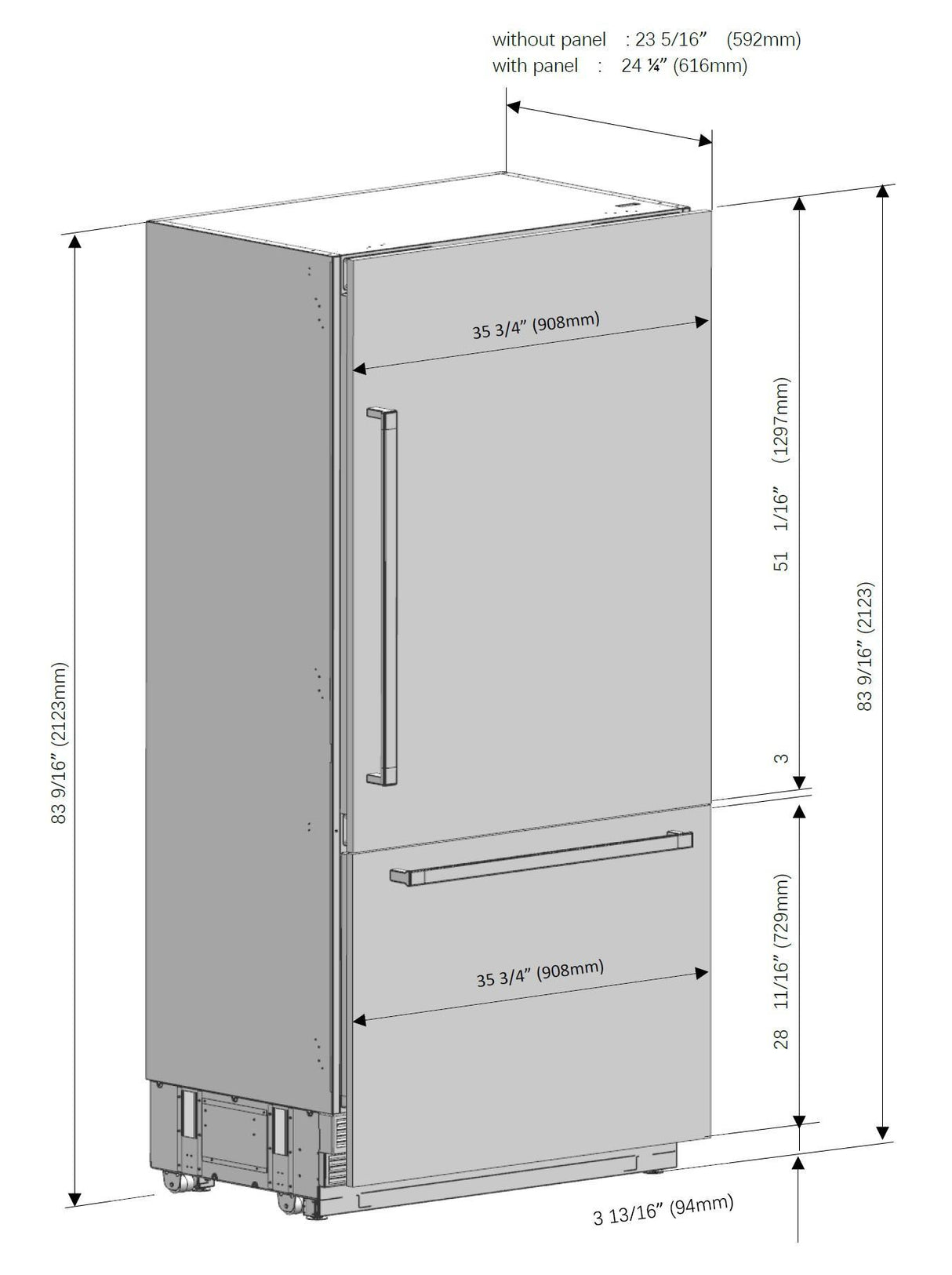 36" Built-IN Fridge