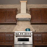 ZLINE Unfinished Wooden Wall Mount Range Hood - Includes Remote Blower (369UF-R) [Size: 42 Inch, CFM: 700]