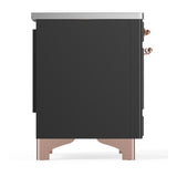 ILVE UMIB36NR3MGP Majestic III 36 inch Induction Range with 6 Elements, 3.5 cu. ft. Total Oven Capacity (Triple Glass Door, Graphite Matte, Copper)