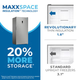Avanti MaxxSpace Insulation™ Technology Garage-Ready Frost-Free Convertible Upright Freezer, 17 cu. ft., ENERGY STAR, Stainless Steel Look (AV170VFLJM0SS)