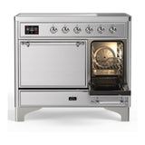 ILVE UMDIB40QNR3SSC Majestic III 40 inch Induction Range with 6 Elements, 3.82 cu. ft. Total Oven Capacity (Solid Door, Stainless Steel, Chrome)