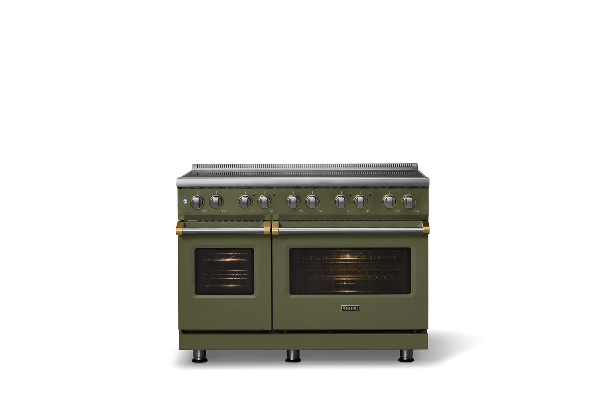 48"W. Induction Range (Finish: Martini, Trim: Brushed Brass)
