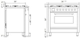 Professional Plus II 36 Inch Dual Fuel Natural Gas Freestanding Range in White with Trim