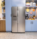 GE® ENERGY STAR® 23.6 Cu. Ft. Counter-Depth Side-By-Side Refrigerator with Extra Tall Dispenser and In-Door Icemaker