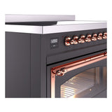 ILVE UNI486NMPMGP Nostalgie II Noblesse 48 inch Induction Range (Triple Glass Door, Graphite Matte, Copper)