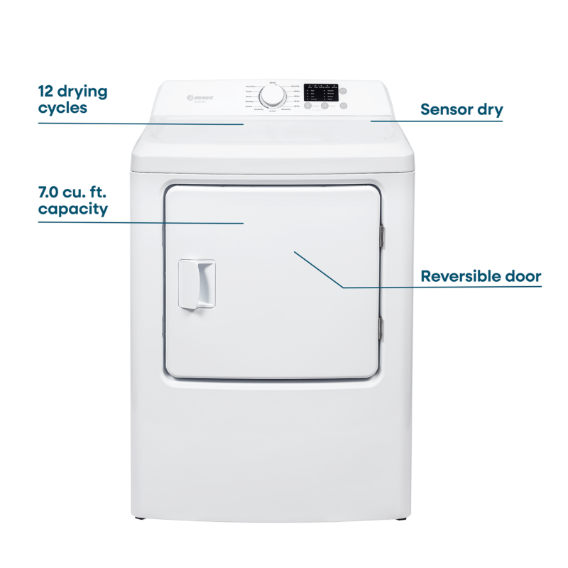 Element 7.0 Cu. Ft. Gas Dryer - White (ENTDG7027EW)