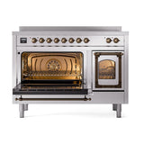 ILVE UNI486NMPSSB Nostalgie II Noblesse 48 inch Induction Range (Triple Glass Door, Stainless Steel, Burnished)