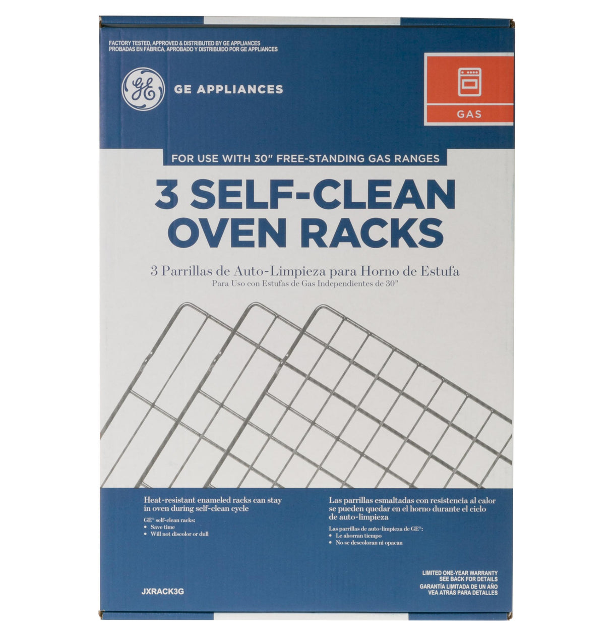 GE® SELF-CLEAN OVEN RACKS (3PK) - FOR SELECT FREE-STANDING 30" GAS RANGES