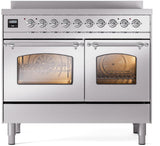 Nostalgie II 40 Inch Electric Freestanding Range in Stainless Steel with Chrome Trim