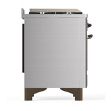 ILVE UMD40FQNR3SSBLP Majestic III 40 inch Dual Fuel Range with 6 Burners and Griddle, Dual Function Burner up to 25,000 BTU (Liquid Propane, Solid Door, Stainless Steel, Burnished)