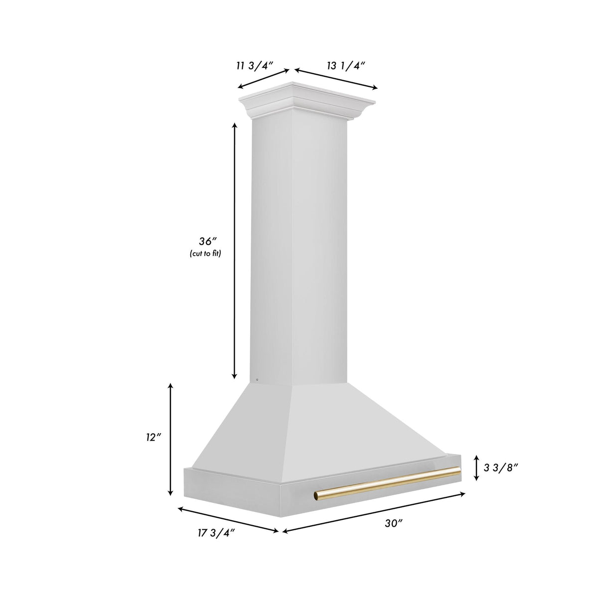 ZLINE 30 in. Autograph Edition Convertible Stainless Steel Range Hood with Stainless Steel Shell and Champagne Bronze Accents (KB4STZ-30-CB) [Color: Gold Accents]