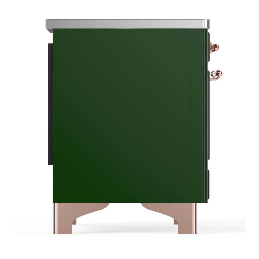 ILVE UMDIB40QNR3EGP Majestic III 40 inch Induction Range with 6 Elements, 3.82 cu. ft. Total Oven Capacity (Solid Door, Emerald Green, Copper)